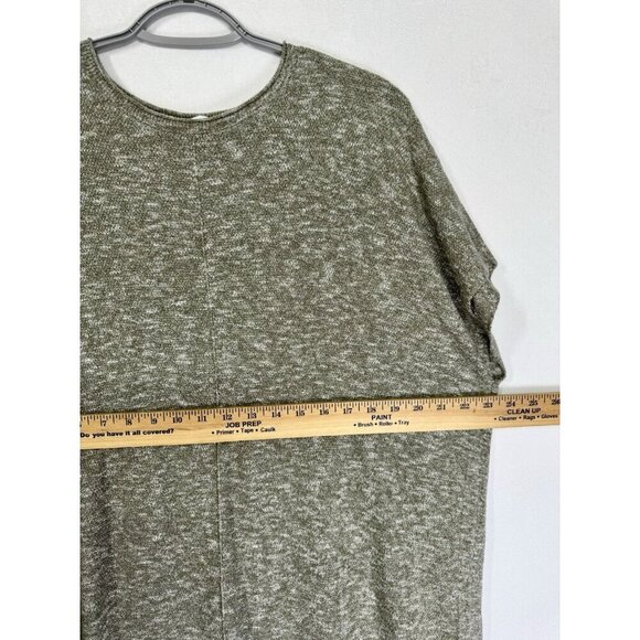 J Jill Pure Jill Tunic Top Oversized Sz Medium Marled Green Knit Side Slits - Picture 9 of 11